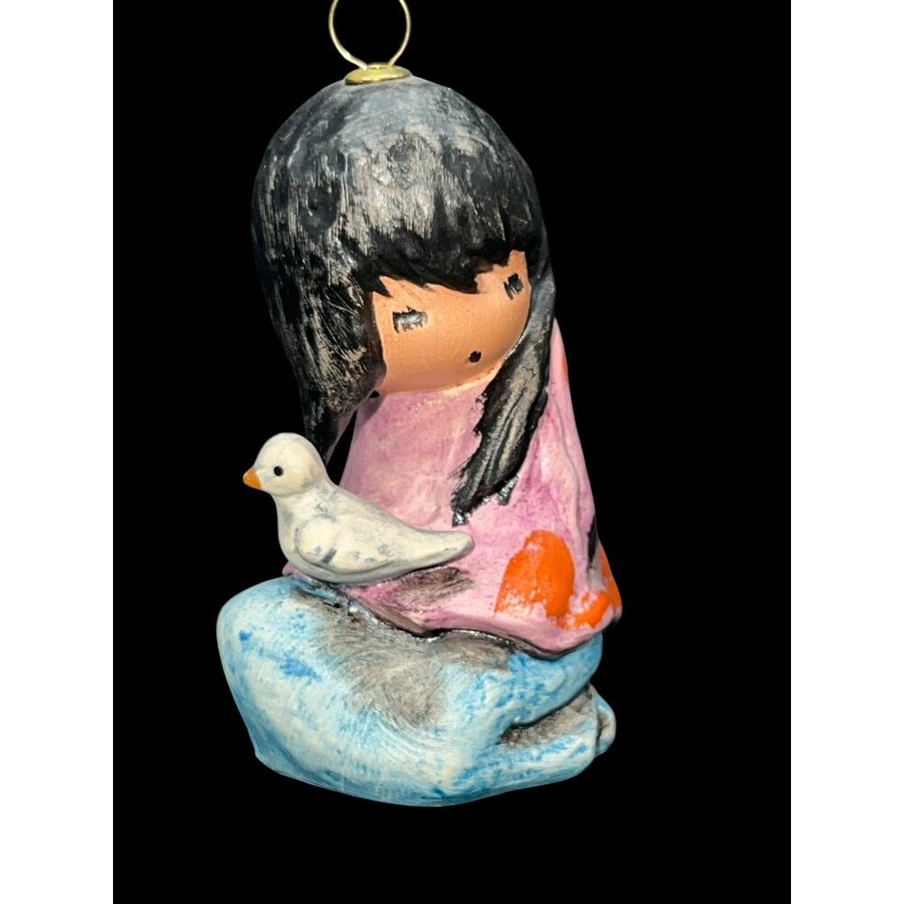 1985 DEGRAZIA "White Dove" Christmas Ornament Goebel Porcelain Figurine Germany